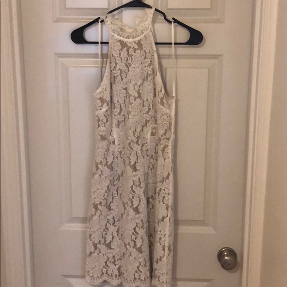 Sans Souci Dresses & Skirts - High neck, white lace, midi dress.